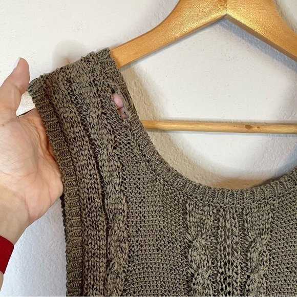 Harve Benard Green Fringe Sleeveless Loose Knit Fringe Sweater Cover Up Size XL - Picture 9 of 14